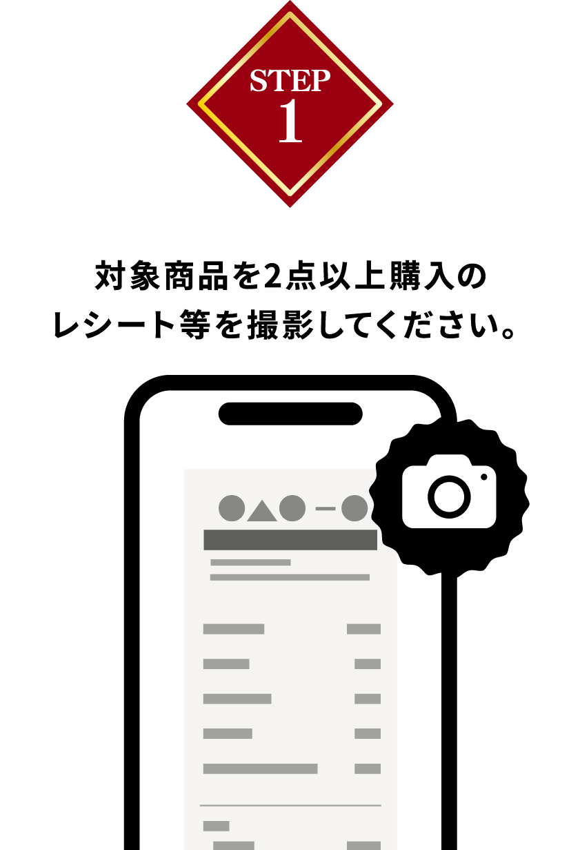 STEP1 対象商品を2点以上購入